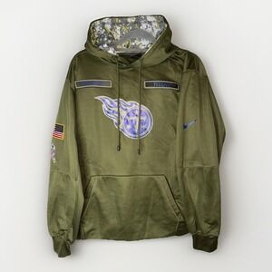 Nike NFL On-Field Tennessee Titans Salute to Service Hoodie Men's L Olive Camo